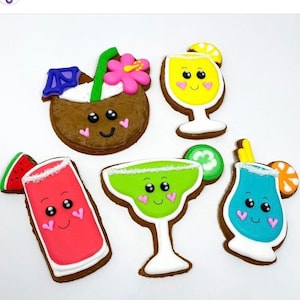 Cocktail Cookie Cutter (cutters, martini, alcohol, drink, tropical, fruity, coconut, mojito, margarita, orange lime spritz sangria gin tonic