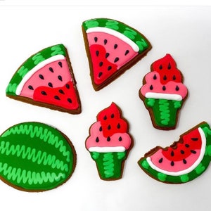 Watermelon Soft Serve Ice Cream Cookie Cutter Set - cutters, slice, fun, summer, cute, melon, pizza slice