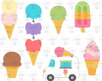 STL DIGITAL DOWNLOAD Ice Cream Cookie cutter set - Cone, truck, soft serve, single, double, triple, flavour, flavor, popsicle, summer, treat