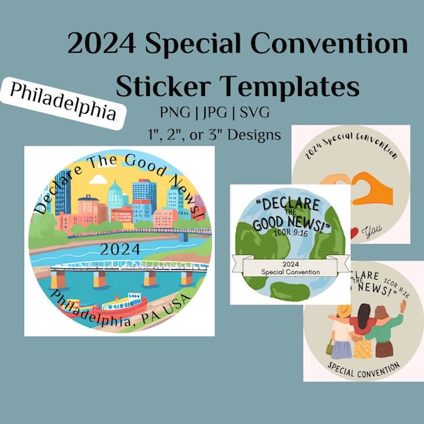 2024 Special Convention Sticker Template | Philadelphia Convention Gifts | Digital Stickers Instant Download | Print at home PNG JPG SVG