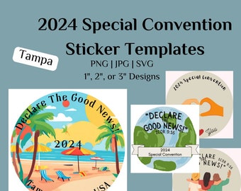 2024 Special Convention Sticker Template | Tampa Convention Gifts | Digital Stickers Instant Download | Print at home PNG JPG SVG