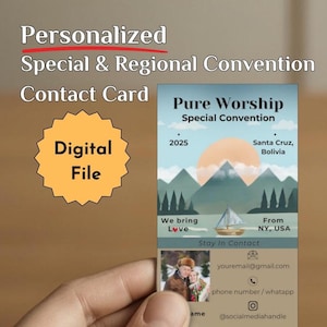 Benutzerdefinierte JW Special Convention Kontaktkarte | Reine Anbetung 2025 | Personalisierte Visitenkarte | Digitaler Download