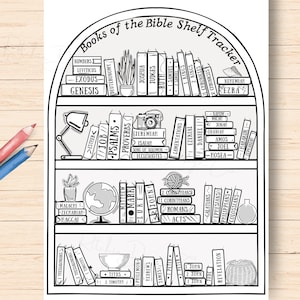 Bible Bookshelf Coloring Page | Books of the Bible Coloring Sheet ...