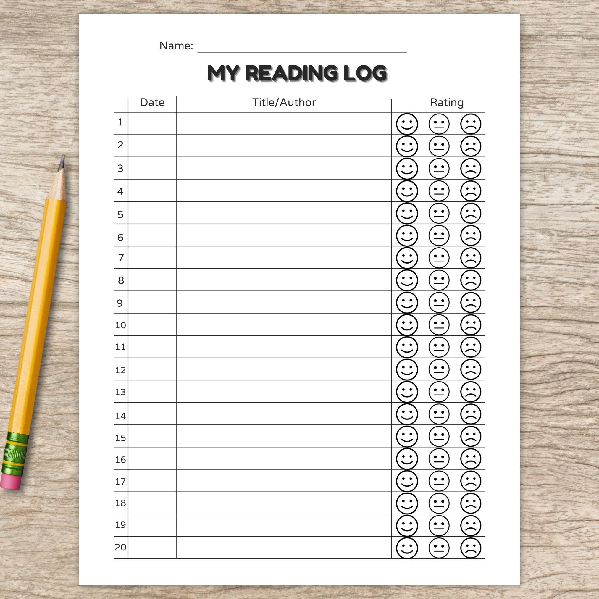 Kid's Reading Log | Kid Friendly Simple Book Tracker