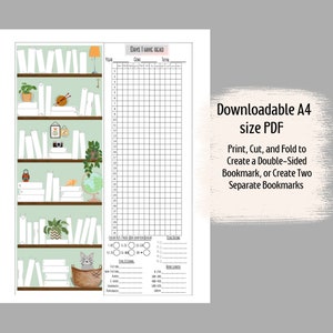 Reading Habit Tracker Bookmark | Book Lover's Gift | Yearly &amp; Monthly ...
