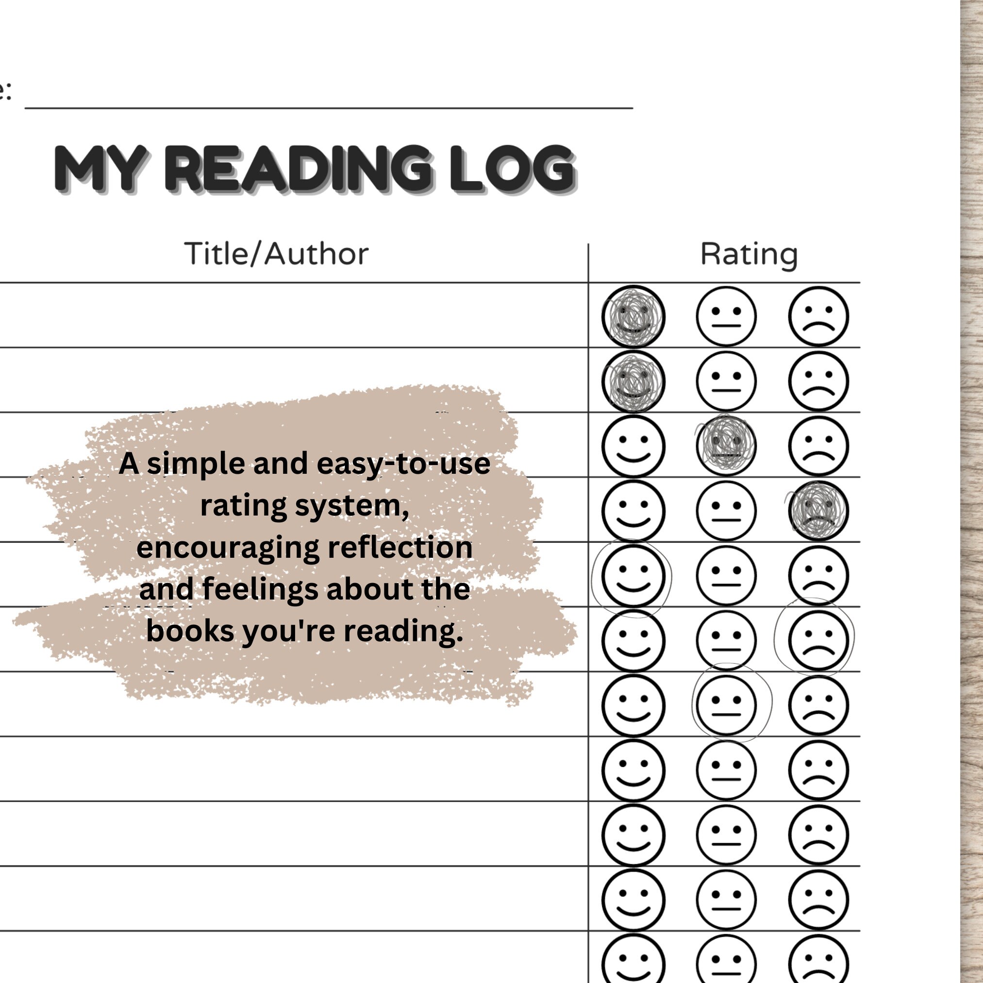 Kid's Reading Log | Kid Friendly Simple Book Tracker | Children's ...