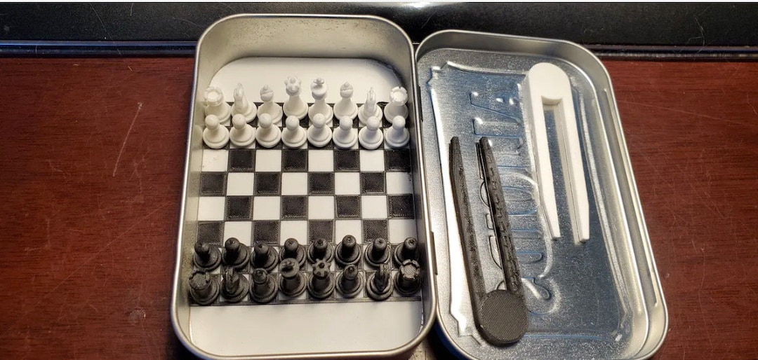 Handmade Mini Chess Set in Altoids Tin Portable Travel Chess Game ...
