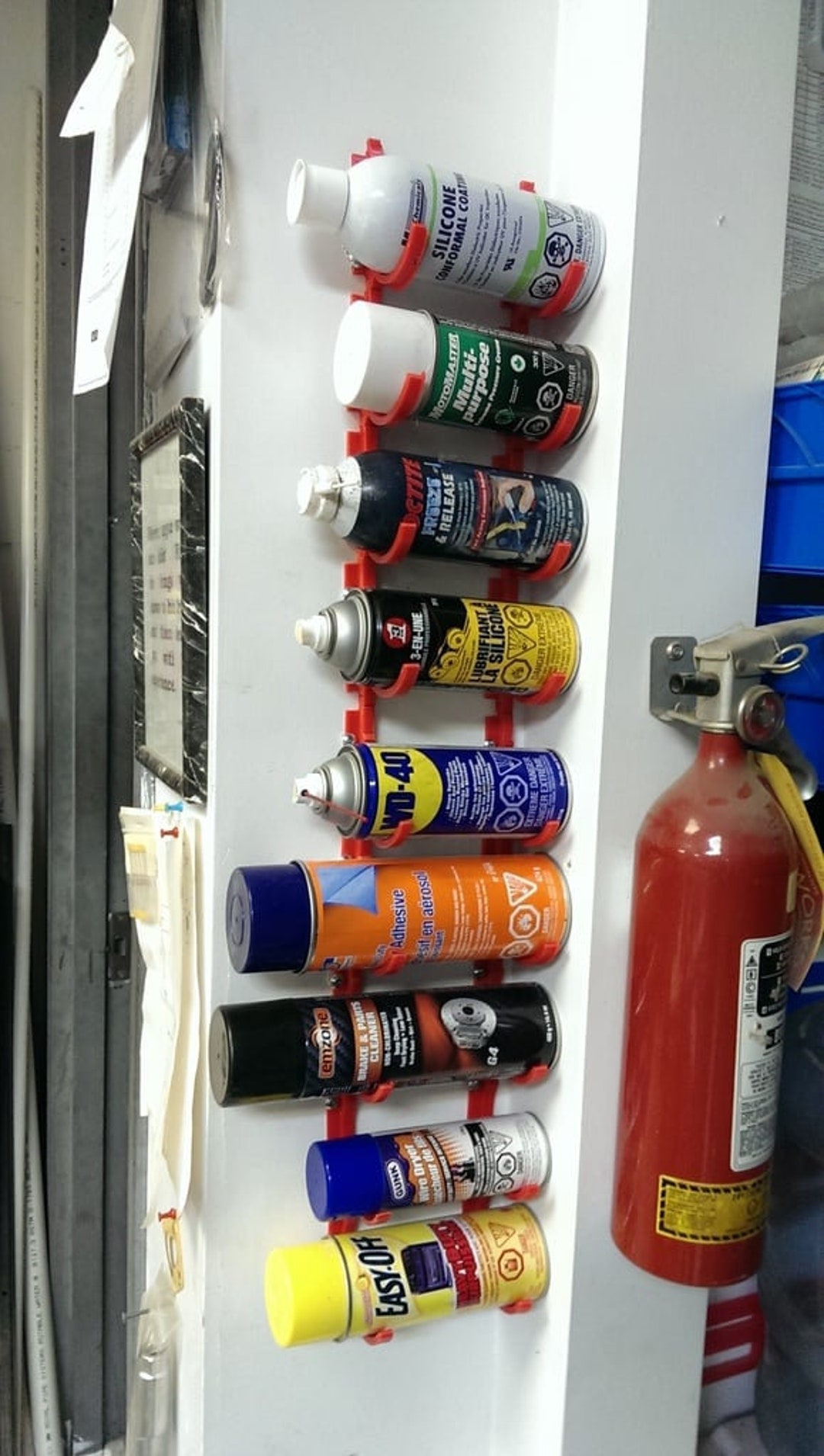 Handmade Spray Can Holder / Wallmounted Paint Organizer for Garage and