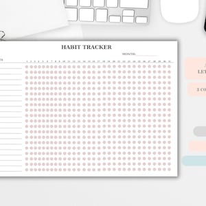 Monthly Habit Tracker, Printable, Habit Tracker Template, Routine Tracker, 30 Day Habit Challenge