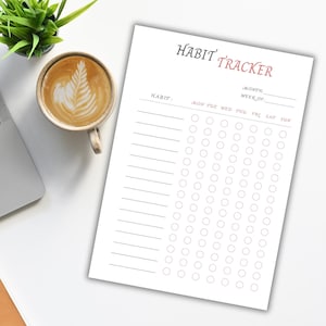 Weekly planner / Pdf planner / Weekly Habit Tracker Printable / Habit Tracker Template, Routine Tracker, 7-Day Habit Challenge