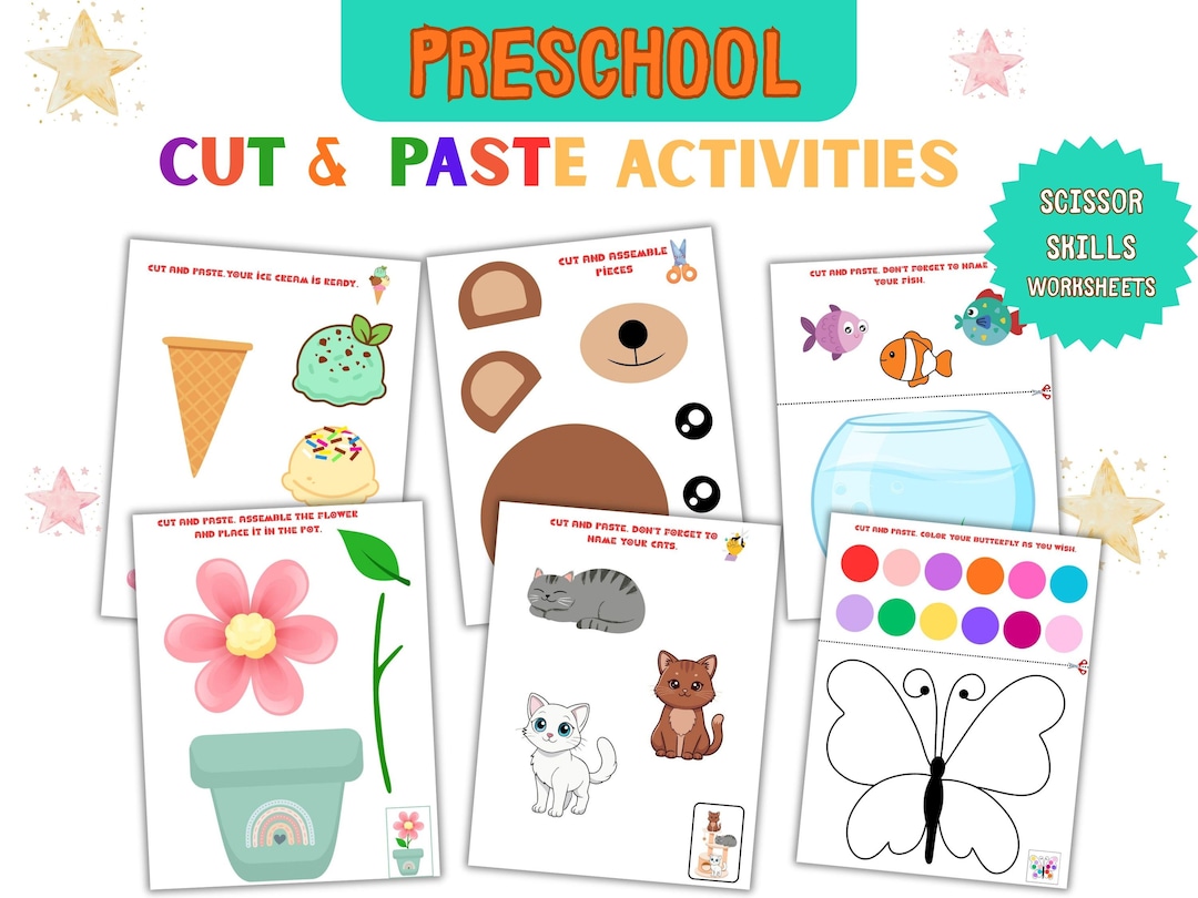 Preschool Cut & Paste Worksheets | Scissor Skills Activities | Fine ...
