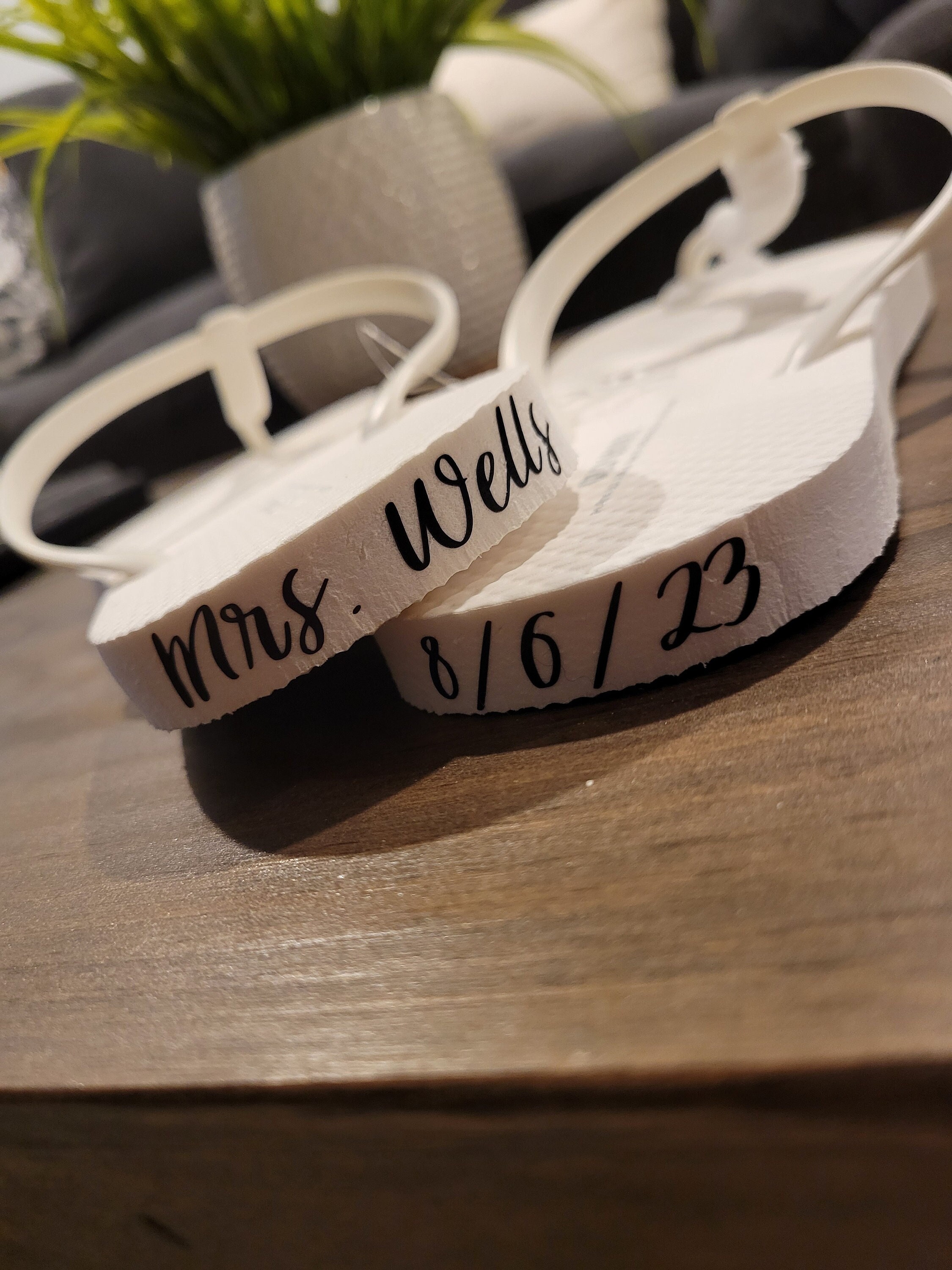 48 Pairs Bulk Wedding Flip Flops With Custom Band Personalized