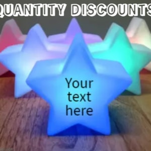 Segnaposto Light Up Star, impostazione del posto, numero del tavolo, disposizione dei posti a sedere, cena, biglietto da visita