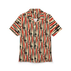 Chemise hawaïenne à imprimé abstrait : chemise d&#39;été unisexe