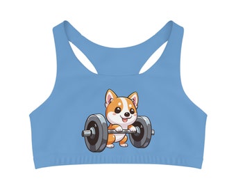 Seamless Sports Bra with Dog  Dumbbell Design