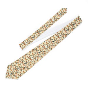 Floral Necktie - Stylish Tie for Weddings, Gifts, Business, Floral Pattern Neckwear, Spring Outfit, Formal Occasions