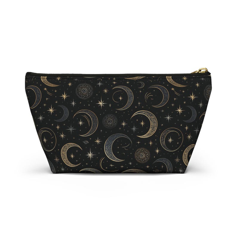 Celestial Moon Pattern Accessory Pouch | Crescent Moon Cosmetic Bag - Etsy