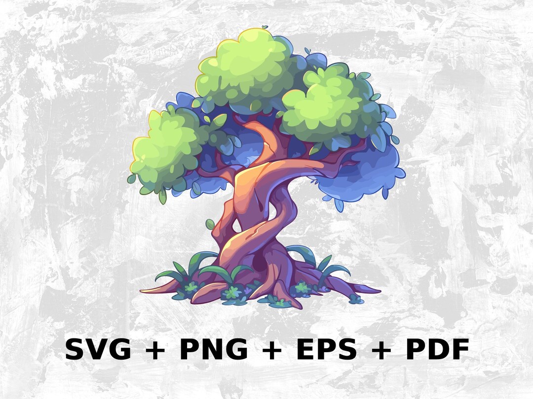 Cartoon Jungle Tree Svg Png Eps Commercial Use Clipart Etsy Australia