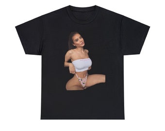 Lana Rhodes modeling picture tshirt. Iconic I'm not your baby tshirt.