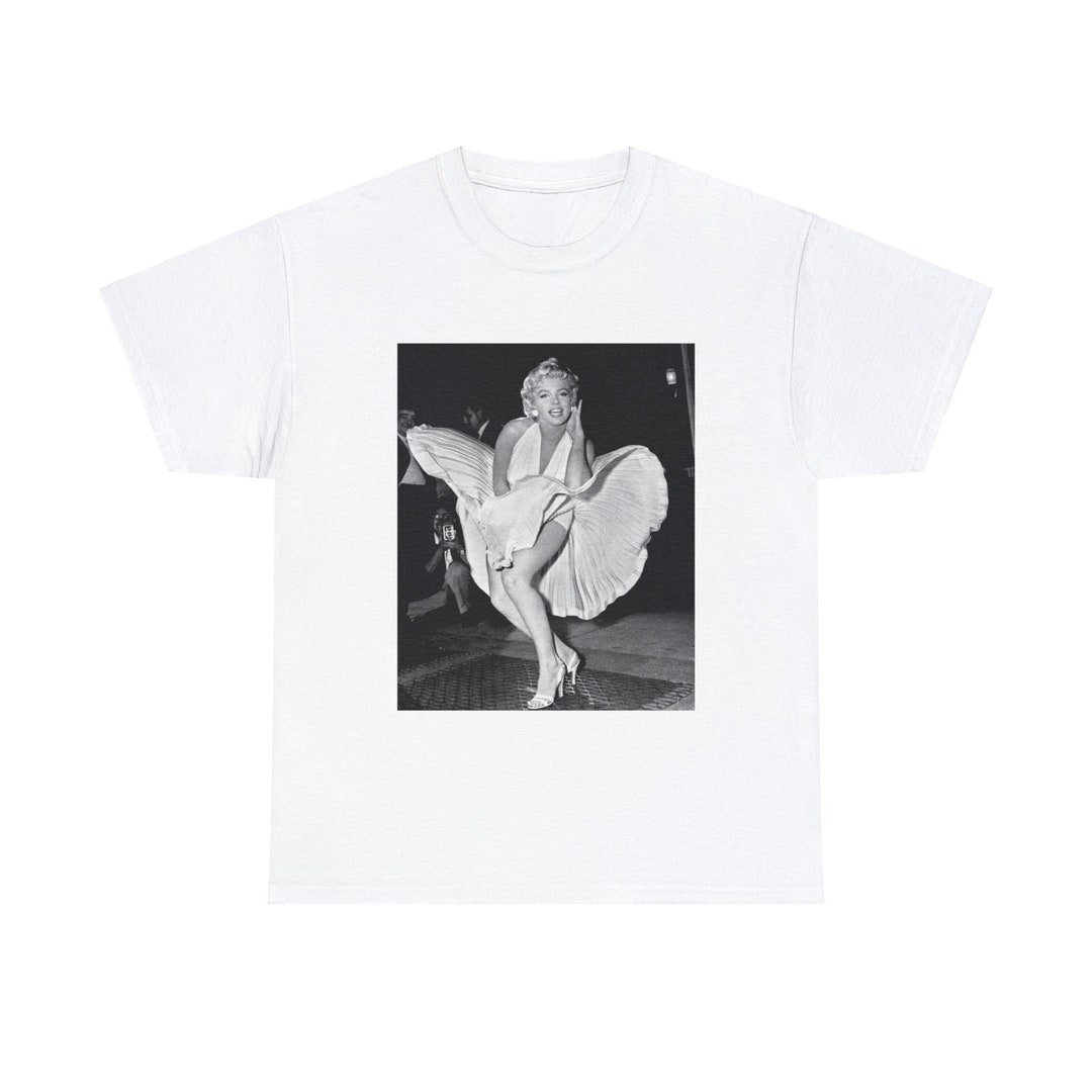 T-Shirt Donna Marilyn Monroe Stampa Diretta - Bianca Cotone - Idea Regalo Simpatica