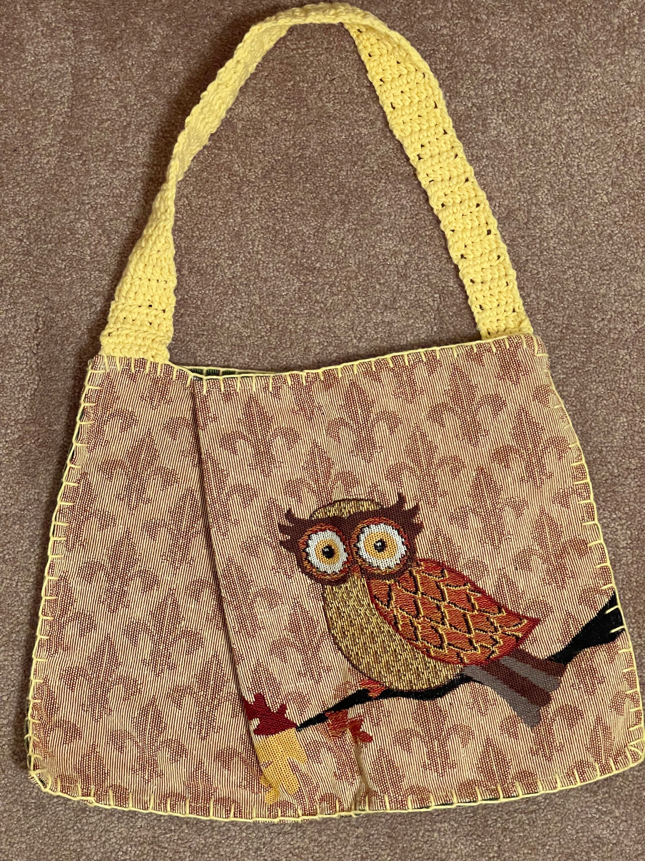 Handmade Crocheted Owl Purse.