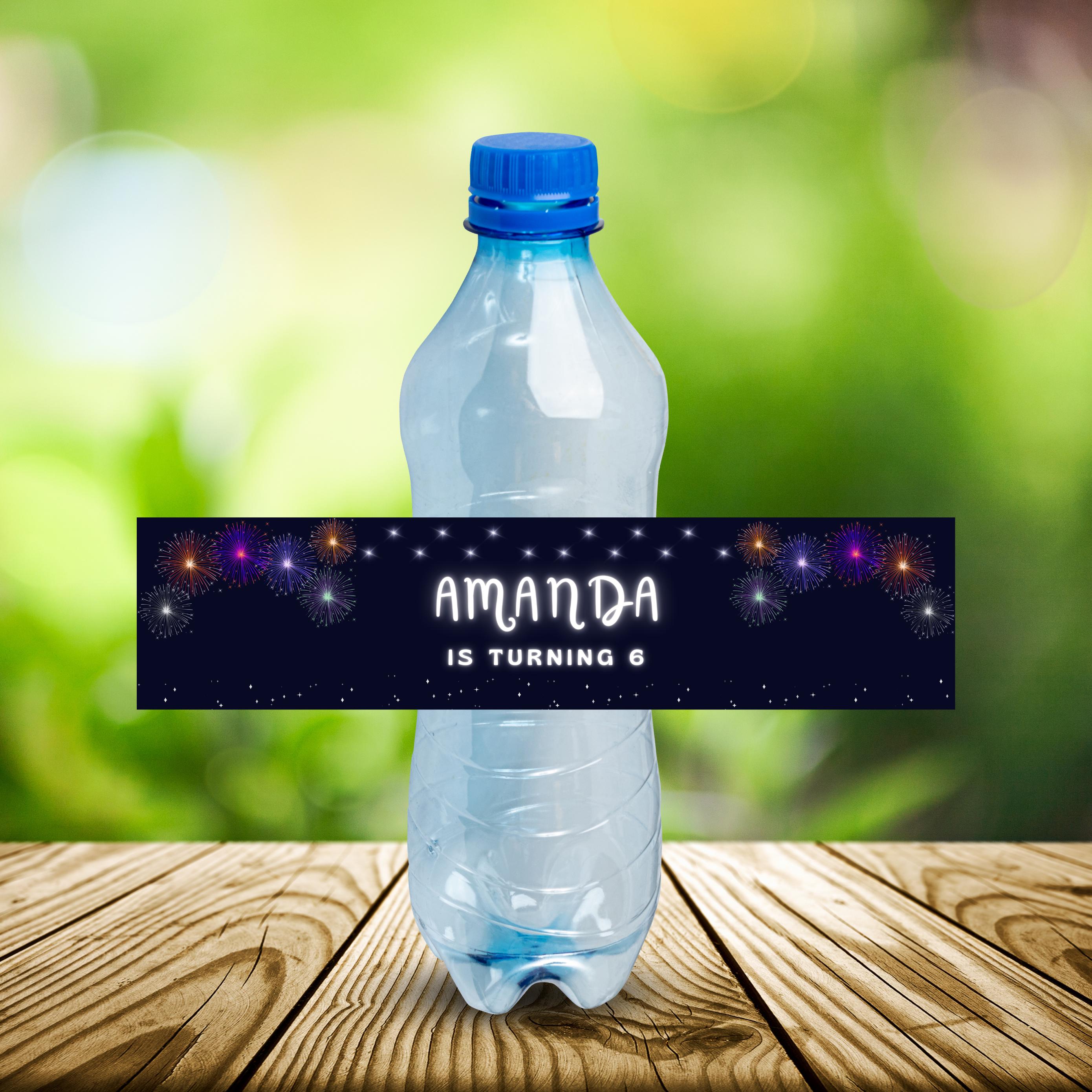 Fireworks Birthday Bottle Label, Customizable (digital Download) - Etsy