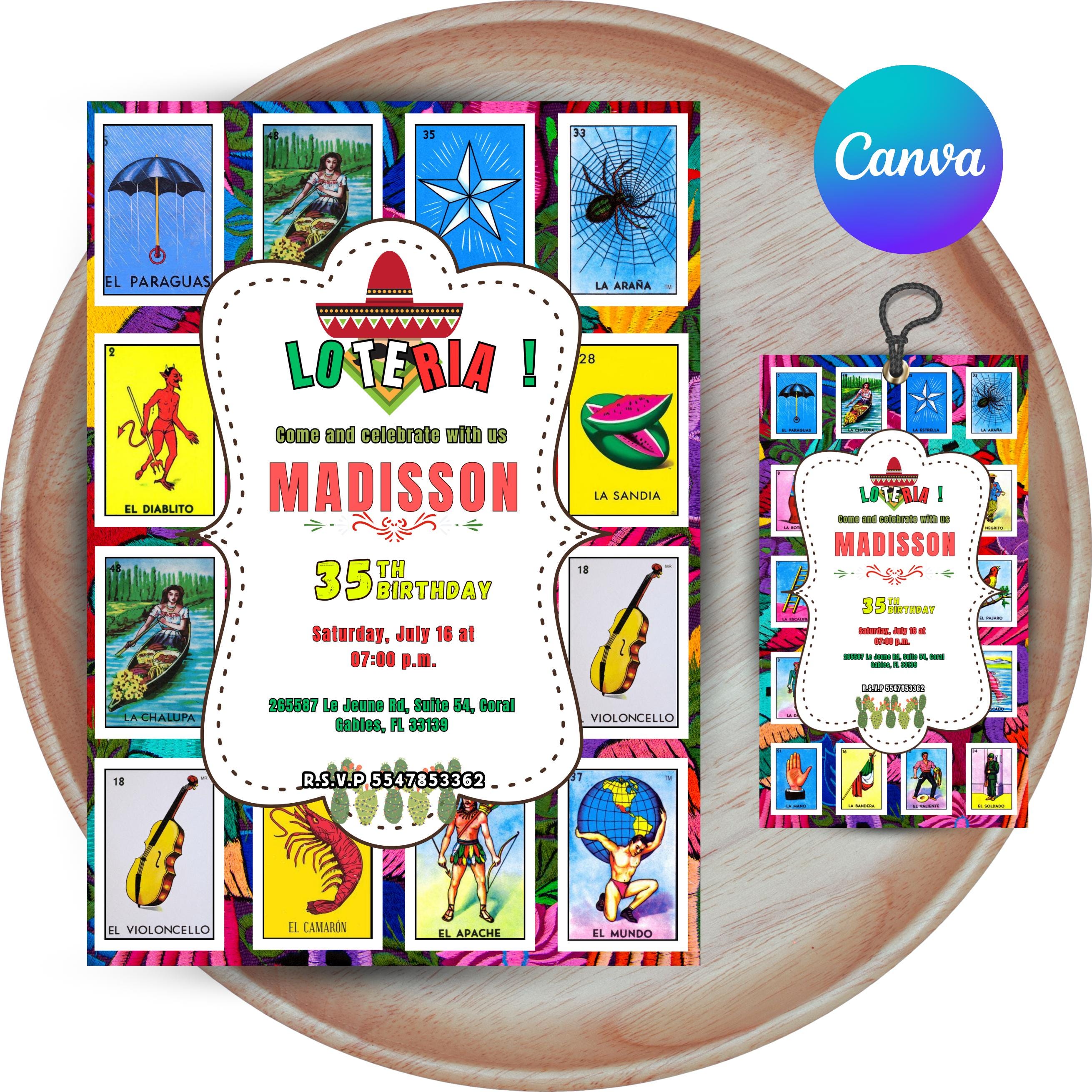 Loteria Invitation Template - Loteria Invitation - Customizable Loteria ...
