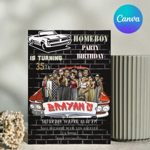 cholo invitation - cholo birthday invitation - cholo theme party invitation - cholo party - cholo invitation card editable in canva