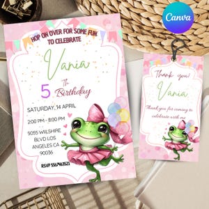 frog birthday invitation - frog themed birthday invitation - invitation birthday kids frog - frog invitation - invitations birthday frog