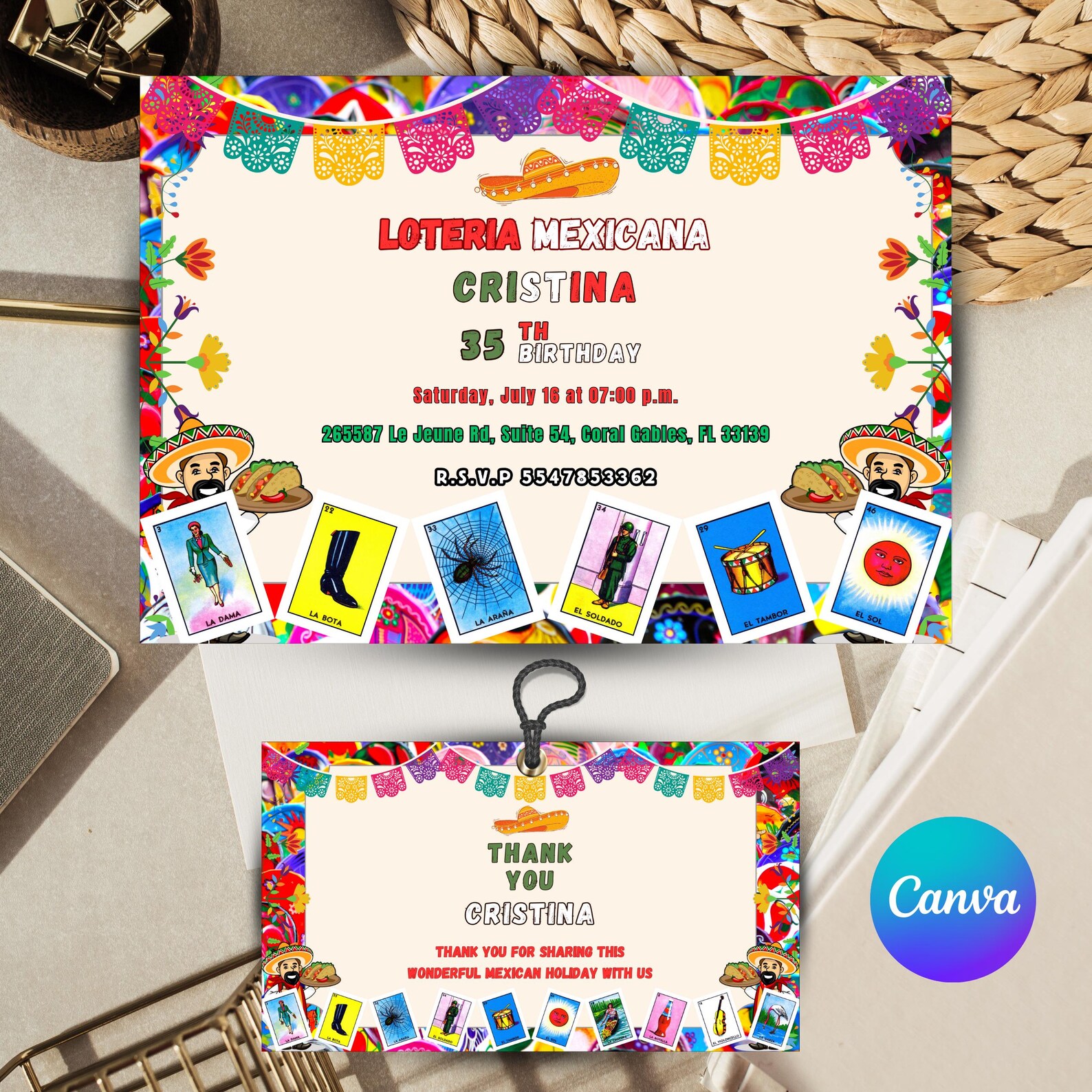 Loteria Invitation Template - Loteria Invitation - Customizable Loteria ...