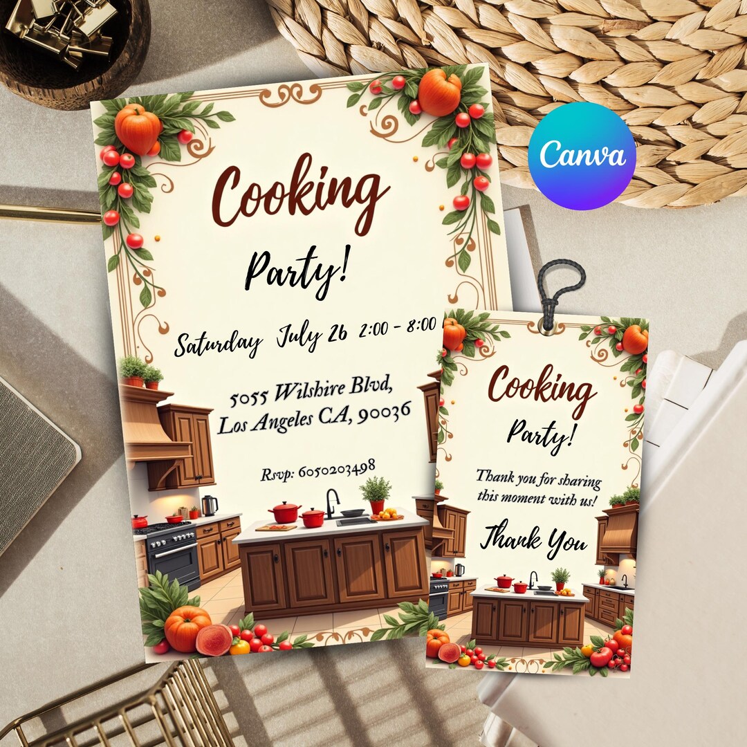 Little Chef Birthday Invitation: Cooking Party, Personalized Card ...