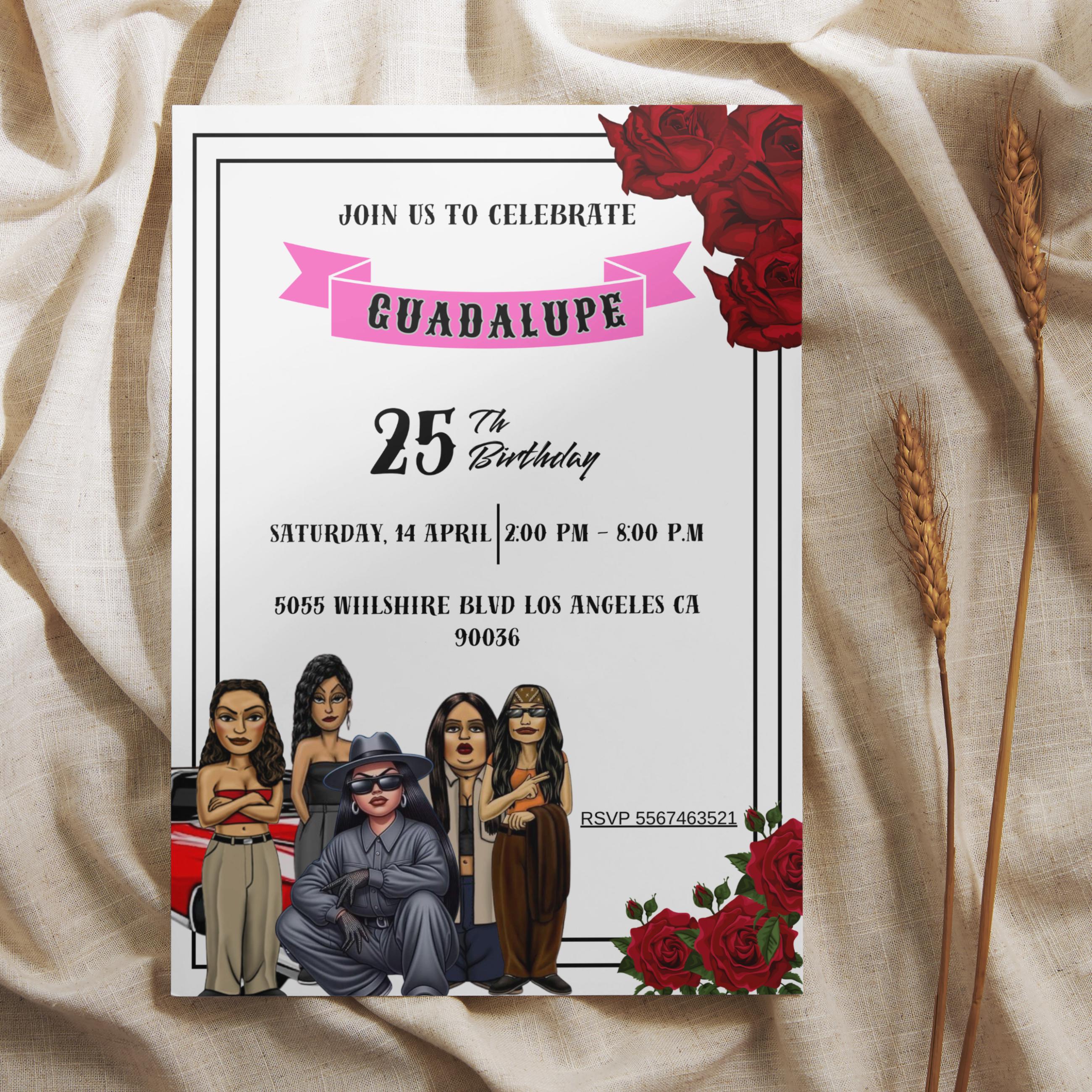 Chola Invitation Cholo Invitation Cholo Birthday Invitation Cholo Theme ...