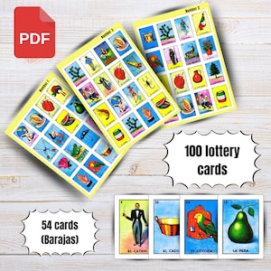 Jogo de loteria mexicana para festa 100 cartas de loteria mexicana cartas de jogo de loteria de bingo mexicano jogo de loteria para download em pdf