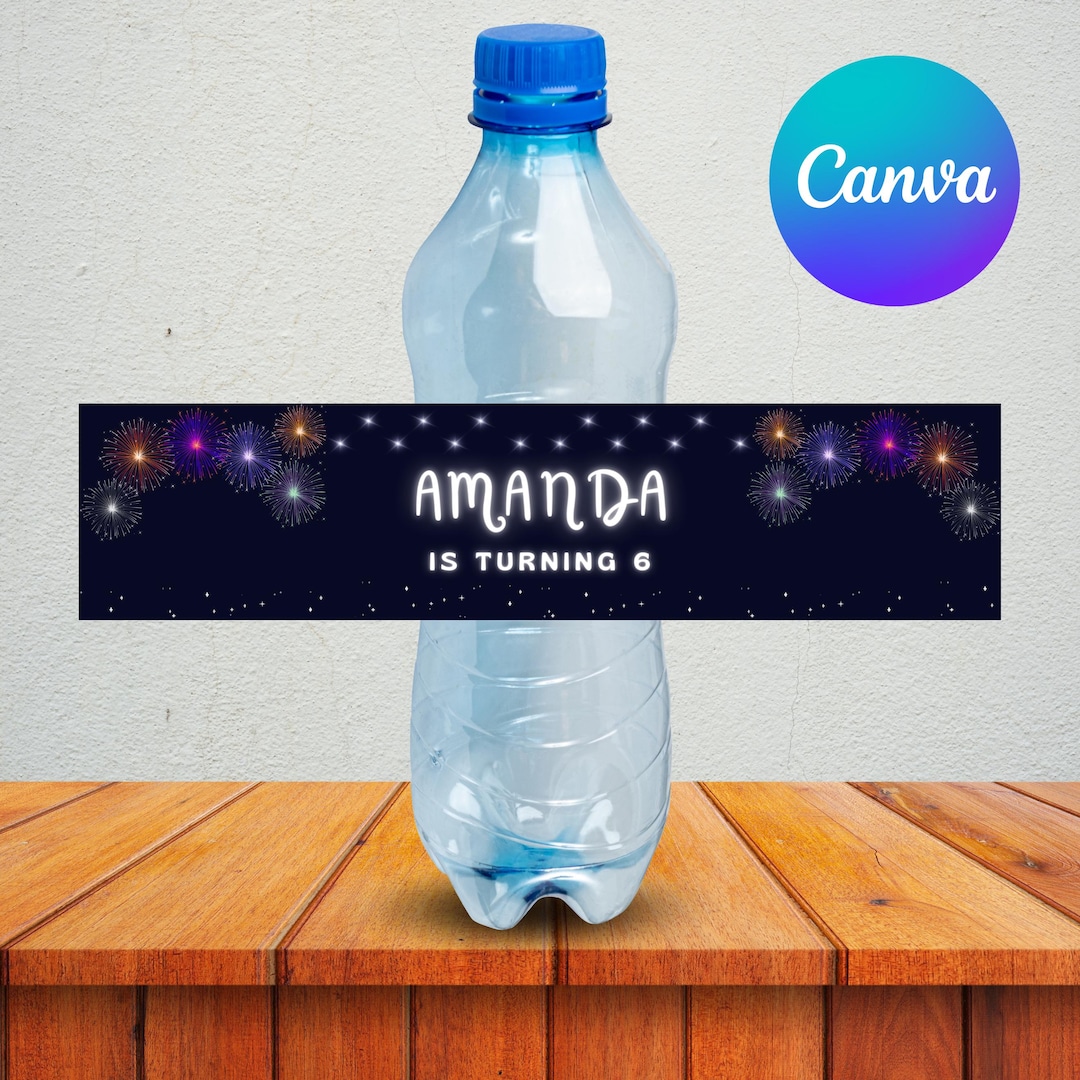 Fireworks Birthday Bottle Label, Customizable (digital Download) - Etsy