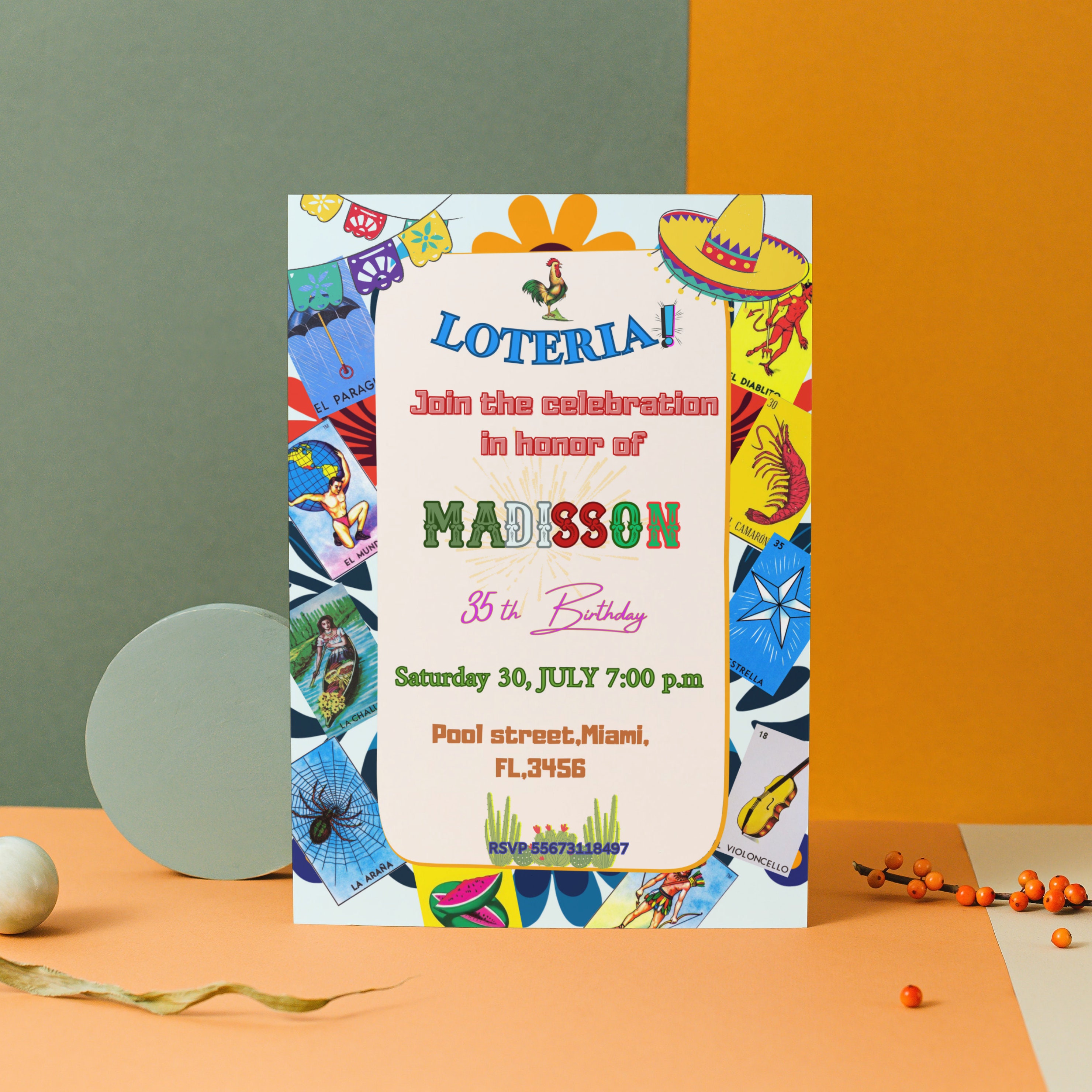 Loteria Invitation Template - Loteria Invitation - Customizable Loteria ...