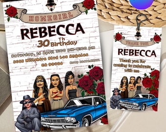 Chola Birthday Invitation: Customizable Canva Template