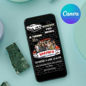 cholo invitation - cholo birthday invitation - cholo theme party invitation - cholo party - cholo digital invitation editable in canva