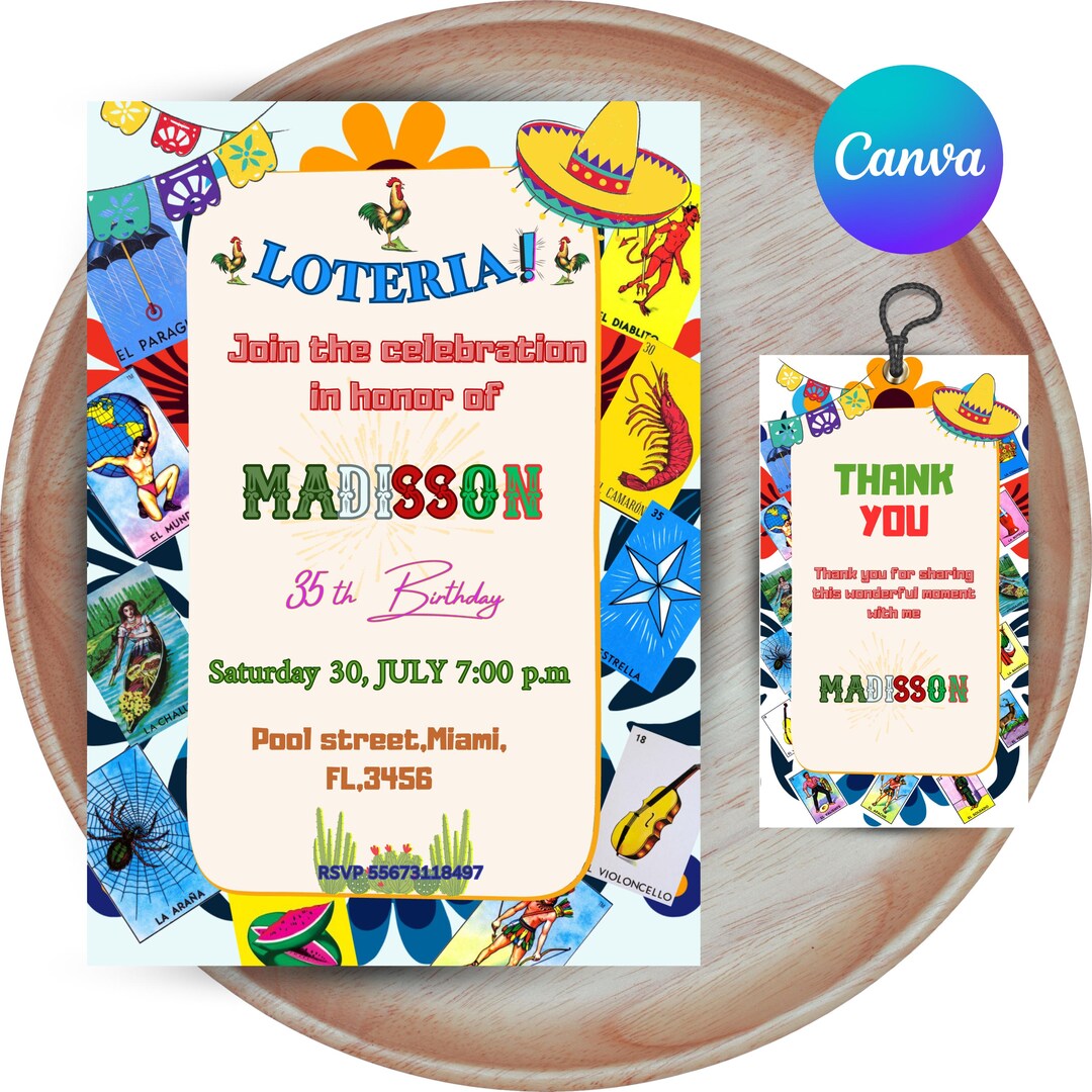 Loteria Invitation Template Loteria Invitation Customizable Loteria Loteria Invitation Template Loteria Invitation Customizable Loteria