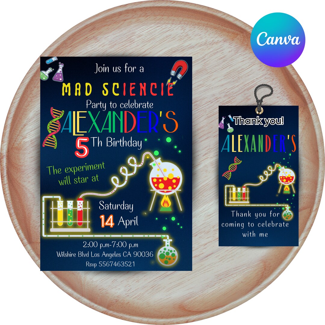 Chemistry Party Invitation Customizable Invitation With Science Theme ...