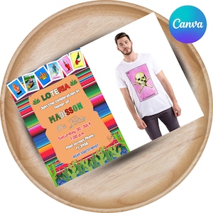 Loteria Einladung Vorlage Loteria Einladung personalisierbar Loteria Einladung Lotteriekarte mit individualisierbarem Foto