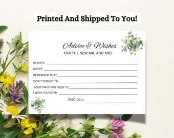 Wedding Advice Cards: Bridal Shower Wishes Game, Printed & Shipped