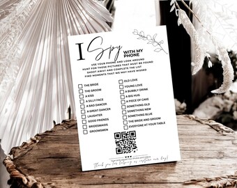 I Spy Wedding Game: Photo Scavenger Hunt with QR Code
