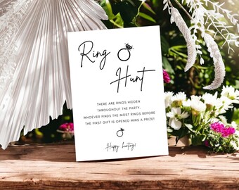 Ring Hunt Bridal Shower Game Sign (Digital Download)
