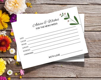 Wedding Advice Cards: Bridal Shower Game, Printed & Shipped
