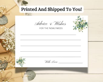 Bridal Shower Advice Cards: Elegant Wedding Keepsake (Printed + Shipped)