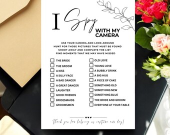 I Spy Wedding Photo Hunt Game: Fun Reception Activity (Instant Download)