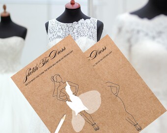Sketch The Dress Bridal Shower Game: Printed Kraft Cards