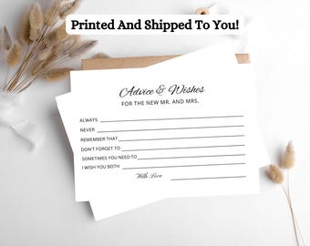 Wedding Advice Cards: Bridal Shower Game, Printed & Shipped