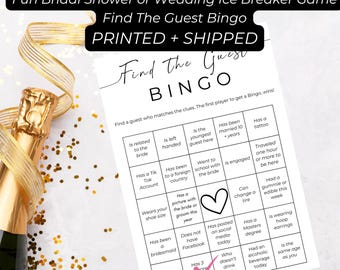Printed Find The Guest Bridal Shower Game: Custom Wedding Icebreaker
