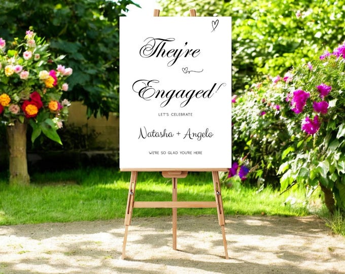 Featured listing image: Engagement Party Welcome Sign - Printed + Shipped